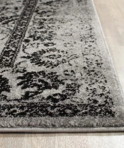 FAS All Area Rugs And Runners Vintage Distressed Grey/Gray / Black Area Rugs