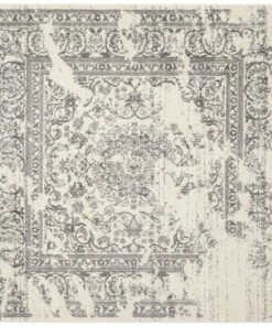 FAS Luxurious Vintage Ivory Silver Area Rugs