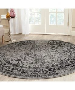 FAS All Area Rugs And Runners Vintage Distressed Grey/Gray / Black Area Rugs