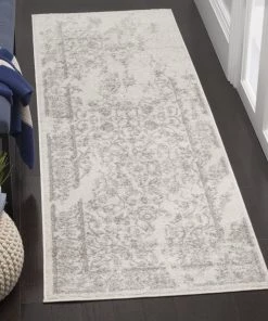 FAS Luxurious Vintage Ivory Silver Area Rugs