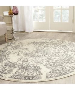 FAS Luxurious Vintage Ivory Silver Area Rugs