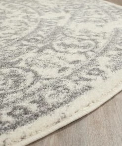 FAS Luxurious Vintage Ivory Silver Area Rugs