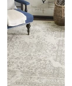 FAS Luxurious Vintage Ivory Silver Area Rugs