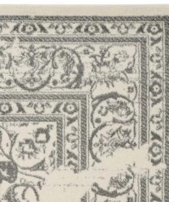 FAS Luxurious Vintage Ivory Silver Area Rugs