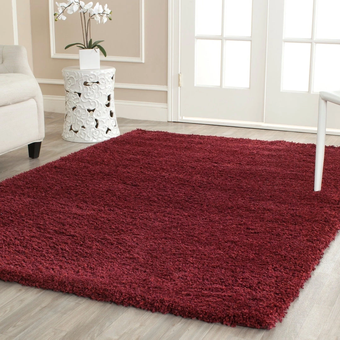 WRG Cozy Soft Thick Maroon Shag Area Rug 2-inch Pile Height All Area Rugs And Runners 9 WRG Cozy Soft Thick Maroon Shag Area Rug 2-inch Pile Height All Area Rugs And Runners