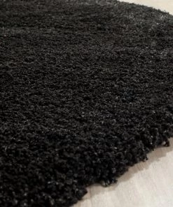 Athens Shag Ilaha Black Soft Plush Shag Area Rug