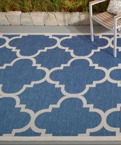 FAS Courtyard Blue/ Beige Indoor/ Outdoor Rug All Area Rugs And Runners