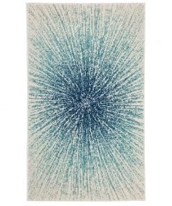 FAS Contemporary Burst Pattern Royal Ivory Soft Area Rugs