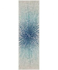 FAS Contemporary Burst Pattern Royal Ivory Soft Area Rugs