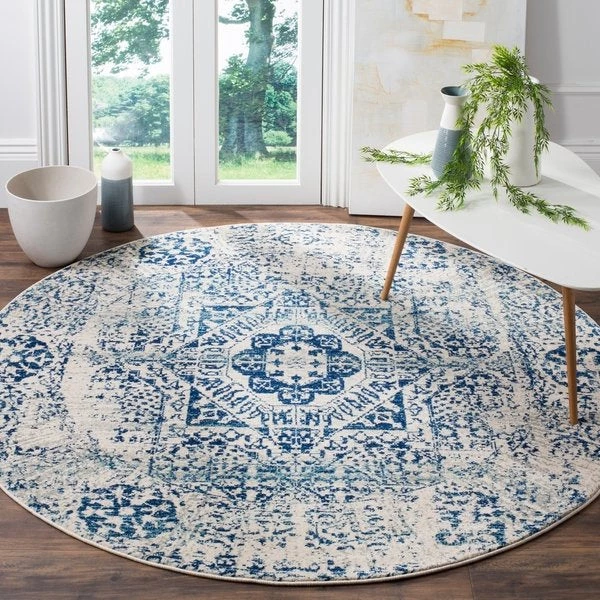 Safavieh Evoke Vintage Ivory / Blue Blue Ivory Distressed Medallion Area Rug All Area Rugs And Runners 2 Safavieh Evoke Vintage Ivory / Blue Blue Ivory Distressed Medallion Area Rug All Area Rugs And Runners