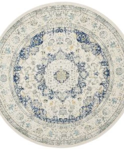 WRG All Area Rugs And Runners Vintage Ivory Blue Area Rug