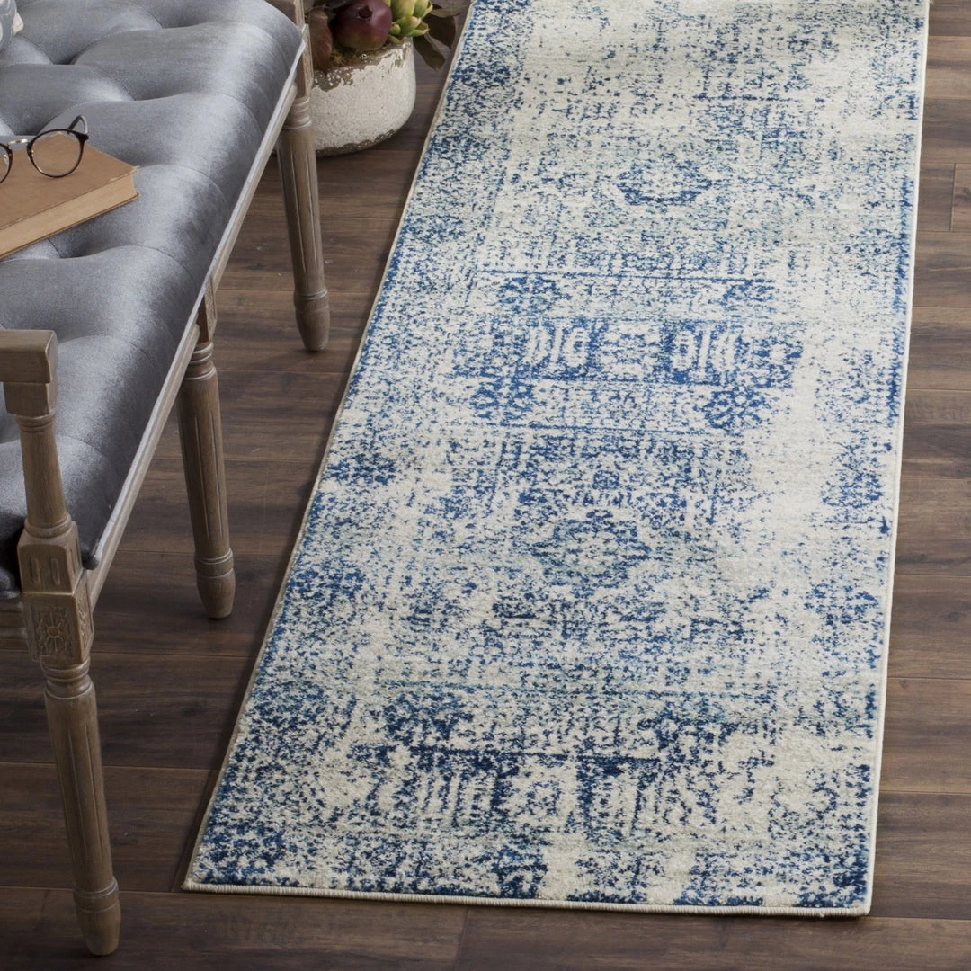 Safavieh Evoke Vintage Ivory / Blue Blue Ivory Distressed Medallion Area Rug All Area Rugs And Runners 3 Safavieh Evoke Vintage Ivory / Blue Blue Ivory Distressed Medallion Area Rug All Area Rugs And Runners