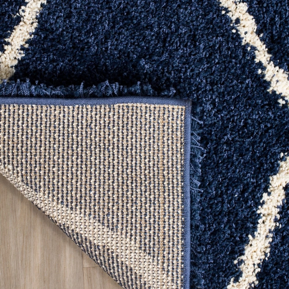 FAS All Area Rugs And Runners Moroccan Pattern Navy Ivory Plush Shag Area Rug 8 FAS All Area Rugs And Runners Moroccan Pattern Navy Ivory Plush Shag Area Rug