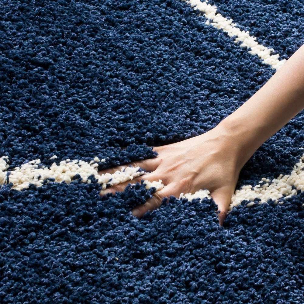 FAS All Area Rugs And Runners Moroccan Pattern Navy Ivory Plush Shag Area Rug 7 FAS All Area Rugs And Runners Moroccan Pattern Navy Ivory Plush Shag Area Rug
