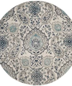 FAS Floral Cream/ Light Grey/Gray Area Rugs