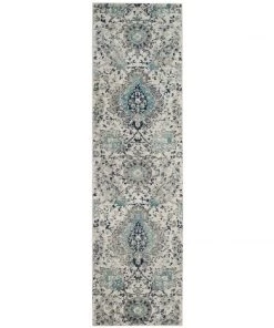FAS Floral Cream/ Light Grey/Gray Area Rugs