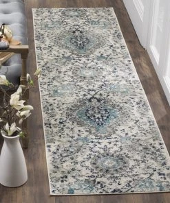 FAS Floral Cream/ Light Grey/Gray Area Rugs