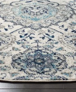 FAS Floral Cream/ Light Grey/Gray Area Rugs