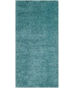 FAS Aqua Blue Soft Plush Shag Area Rug