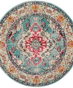 FAS All Area Rugs And Runners Distressed Light Blue Fuchsia Soft Area Rug