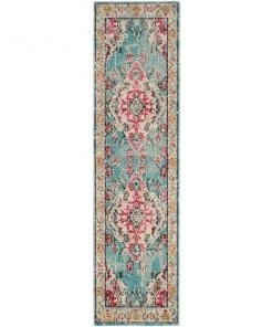 FAS All Area Rugs And Runners Distressed Light Blue Fuchsia Soft Area Rug