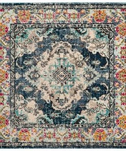 FAS Distressed Navy Light Blue Soft Area Rug 12 FAS Distressed Navy Light Blue Soft Area Rug