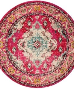 FAS All Area Rugs And Runners Distressed Pink Multi Blue Soft Area Rug