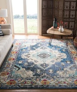 FAS Distressed Navy Light Blue Soft Area Rug