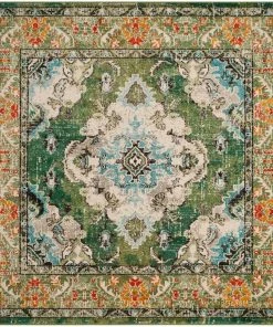 FAS Distressed Forest Green Light Blue Soft Area Rug All Area Rugs And Runners