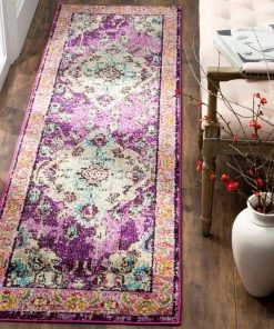 FAS Distressed Violet Light Blue Soft Area Rug