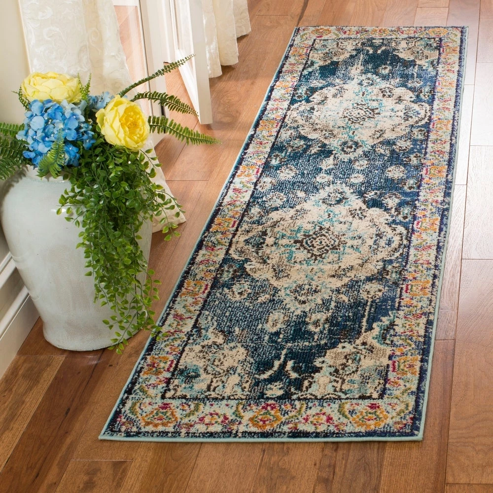FAS Distressed Navy Light Blue Soft Area Rug 6 FAS Distressed Navy Light Blue Soft Area Rug