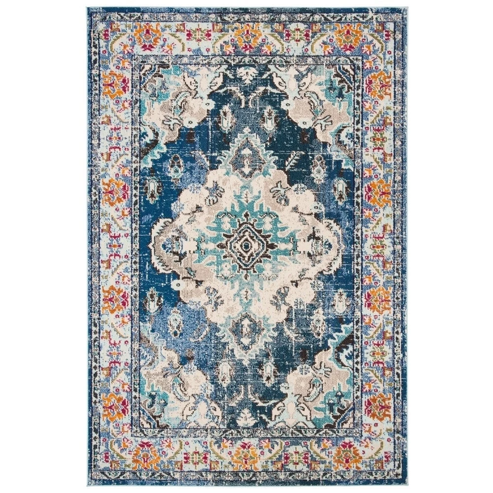 FAS Distressed Navy Light Blue Soft Area Rug 2 FAS Distressed Navy Light Blue Soft Area Rug
