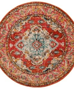 FAS All Area Rugs And Runners Distressed Orange Light Blue Soft Area Rug