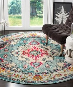 FAS All Area Rugs And Runners Distressed Light Blue Fuchsia Soft Area Rug