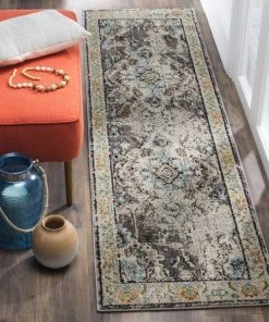 FAS All Area Rugs And Runners Distressed Grey Light Blue Soft Area Rug
