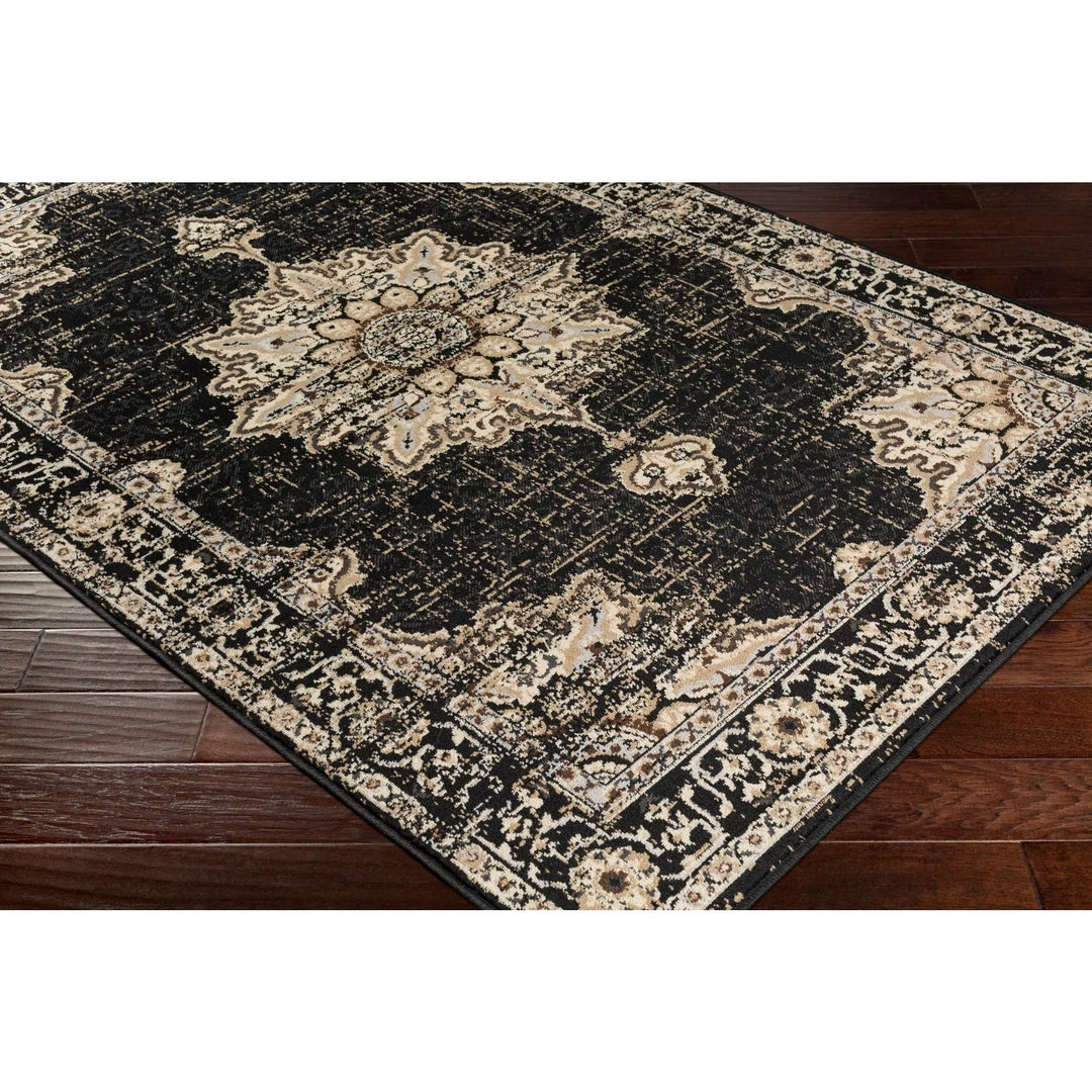 Sheridan Traditional Navy Traditional Medallion Distressed Black Beige Area Rug 6 Sheridan Traditional Navy Traditional Medallion Distressed Black Beige Area Rug