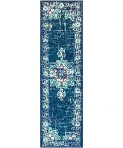 Sheridan Traditional Navy Traditional Medallion Distressed Navy Blue Cream Light Gray Area Rug All Area Rugs And Runners
