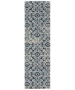 Silver Orchid Brown Floral Tribal Lattice Navy/ Ivory Soft Area Rug All Area Rugs And Runners