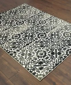 Silver Orchid Brown Floral Tribal Lattice Navy/ Ivory Soft Area Rug All Area Rugs And Runners