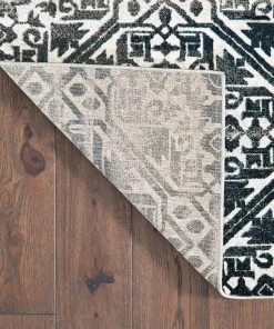 Silver Orchid Brown Floral Tribal Lattice Navy/ Ivory Soft Area Rug All Area Rugs And Runners