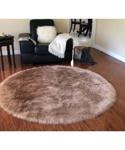 Silver Orchid Nansen Luxurious Faux Sheepskin Round Shag Soft Area Rug All Area Rugs And Runners