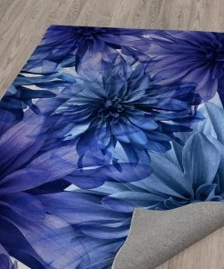 Silver Orchid Pohl Floral Violet Soft Area Rug