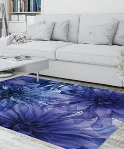 Silver Orchid Pohl Floral Violet Soft Area Rug