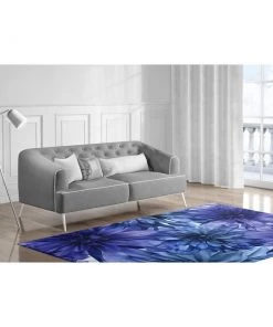 Silver Orchid Pohl Floral Violet Soft Area Rug