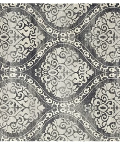 WRG Floral Damask Gray/Grey Area Rug