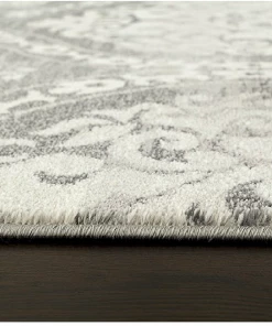 WRG Floral Damask Gray/Grey Area Rug