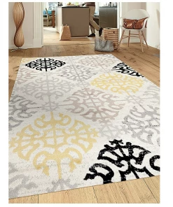 WRG All Area Rugs And Runners Cream Yellow Black Area Rugs