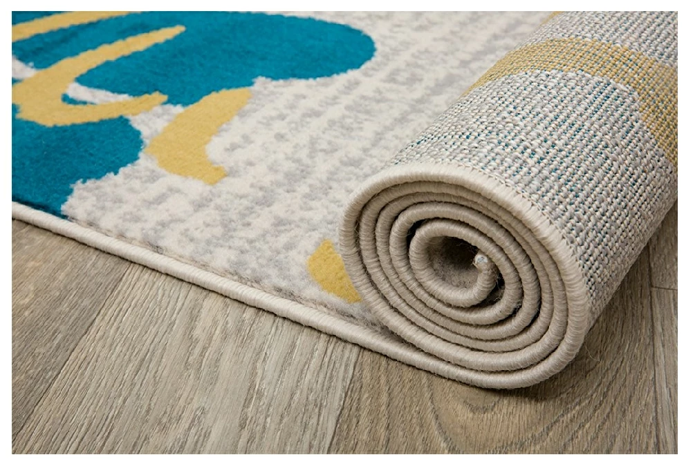 WRG Cream Navy Blue Yellow Area Rugs 3 WRG Cream Navy Blue Yellow Area Rugs