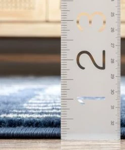 Well Woven Tribal Geometric Stripes Blue Distressed Area Soft Rug 12 Well Woven Tribal Geometric Stripes Blue Distressed Area Soft Rug