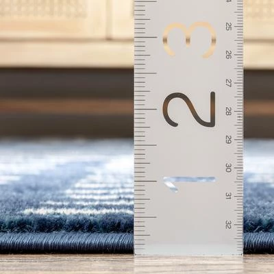 Well Woven Tribal Geometric Stripes Blue Distressed Area Soft Rug 6 Well Woven Tribal Geometric Stripes Blue Distressed Area Soft Rug